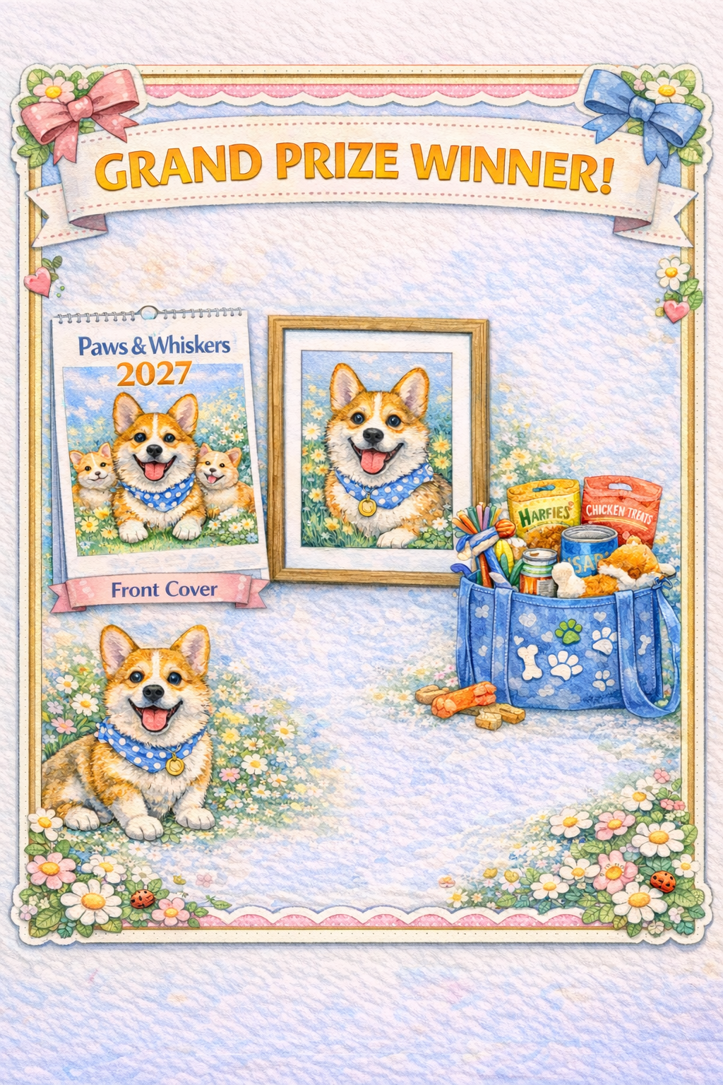 Grand Prize Winner gets front cover, framed portrait, and gift box